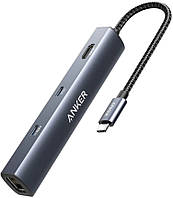Anker 543 USB-C Hub (6-in-1, Slim) USB Хаб, Концентратор док станція для iPad MacBook A8365