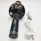 Бездротовий мікрофон караоке блютуз WSTER WS-2911 Bluetooth динамік USB Чорний, фото 3