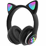 Бездротові Bluetooth-навушники AKS-28 з мікрофоном і LED RGB підсвіткою котячі вушка, фото 5