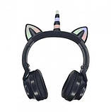 Бездротові Bluetooth-навушники STN-27 єдиноріг котячі вушка з мікрофоном і LED RGB підсвіткою, фото 2