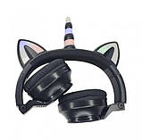 Бездротові Bluetooth-навушники STN-27 єдиноріг котячі вушка з мікрофоном і LED RGB підсвіткою, фото 4