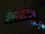 Набір геймерських Клавіатура комп'ютерна дротна M-710 з LED RGB підсвічуванням + мишка, фото 2