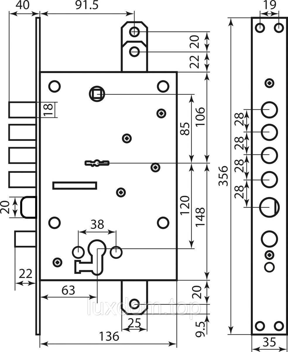 Ручка DND QUATTRO 02, VIS-квадрат, хром (к-т), фото 1