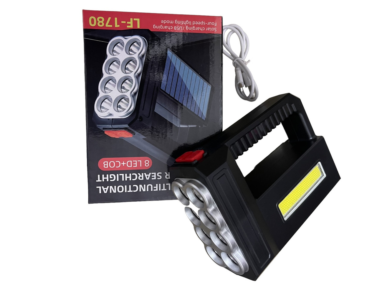 Ліхтарик ручний акумуляторний на сонячній батареї Solar Energy LF-1780 8 LED+COB
