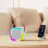 Портативна Bluetooth колонка з мікрофоном K12 Бездротова Міні караоке з RGB підсвічуванням для дітей, фото 3