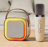 Портативна Bluetooth колонка з мікрофоном K12 Бездротова Міні караоке з RGB підсвічуванням для дітей, фото 4