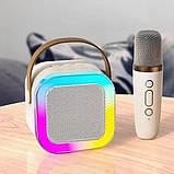 Портативна Bluetooth колонка з мікрофоном K12 Бездротова Міні караоке з RGB підсвічуванням для дітей, фото 6