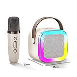 Портативна Bluetooth колонка з мікрофоном K12 Бездротова Міні караоке з RGB підсвічуванням для дітей, фото 7