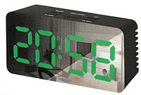 Часы электронные настольные Черные DS-3658 (зеленая подсветка) hd