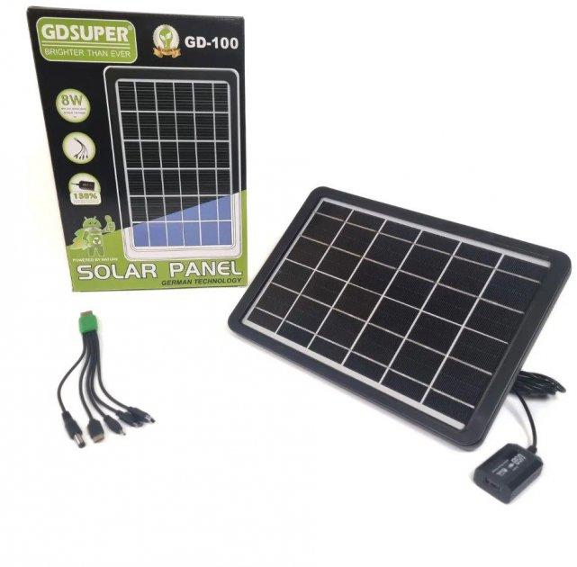 Сонячна панель GDSuper GD-100 монокристалічна портативна 8 Вт