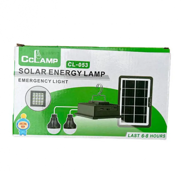 Ліхтар на сонячній батареї Cclamp CL 053 павербанк сонячна зарядна станція + 2 лампочки