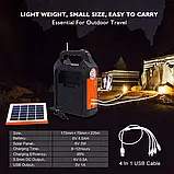 EP-0188 сонячна енергетична система акумулятор із підзаряджанням від сонячної енергії з фм радіо + 3 лампочк, фото 4