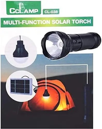 Багатофункціональний комплект зі світлодіодним ліхтариком 3 Вт, світлодіодною лампою SMD і сонячною панеллю CL-03