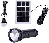 Багатофункціональний комплект зі світлодіодним ліхтариком 3 Вт, світлодіодною лампою SMD і сонячною панеллю CL-03, фото 2