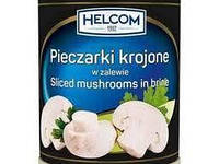 Шампіньйони консервовані Helcom солоні, різані, 2,55 кг.