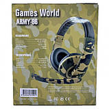 Ігрові навушники ARMY-96 A Camouflage з мікрофоном дротові, фото 4