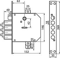 Mottura Art. 89723S5000 Замок 4-риг, 5 кл
