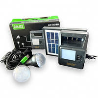 Портативна система освітлення GDPlus GD-8030 Ліхтар + LED-лампи + сонячна панель