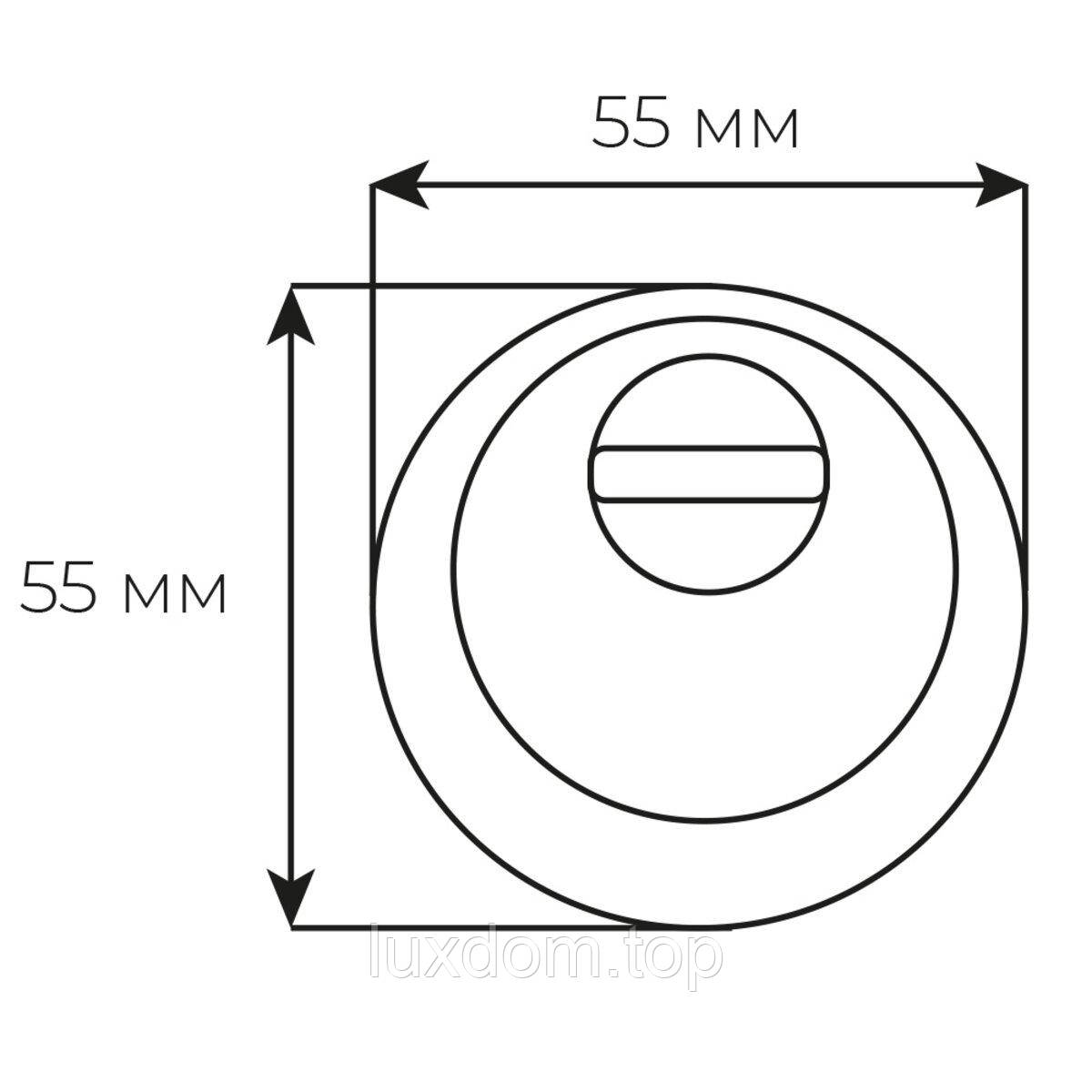 Securemme 4255KCS14M2 Броненакладка під циліндр мат. хром, з логотипом, фото 1
