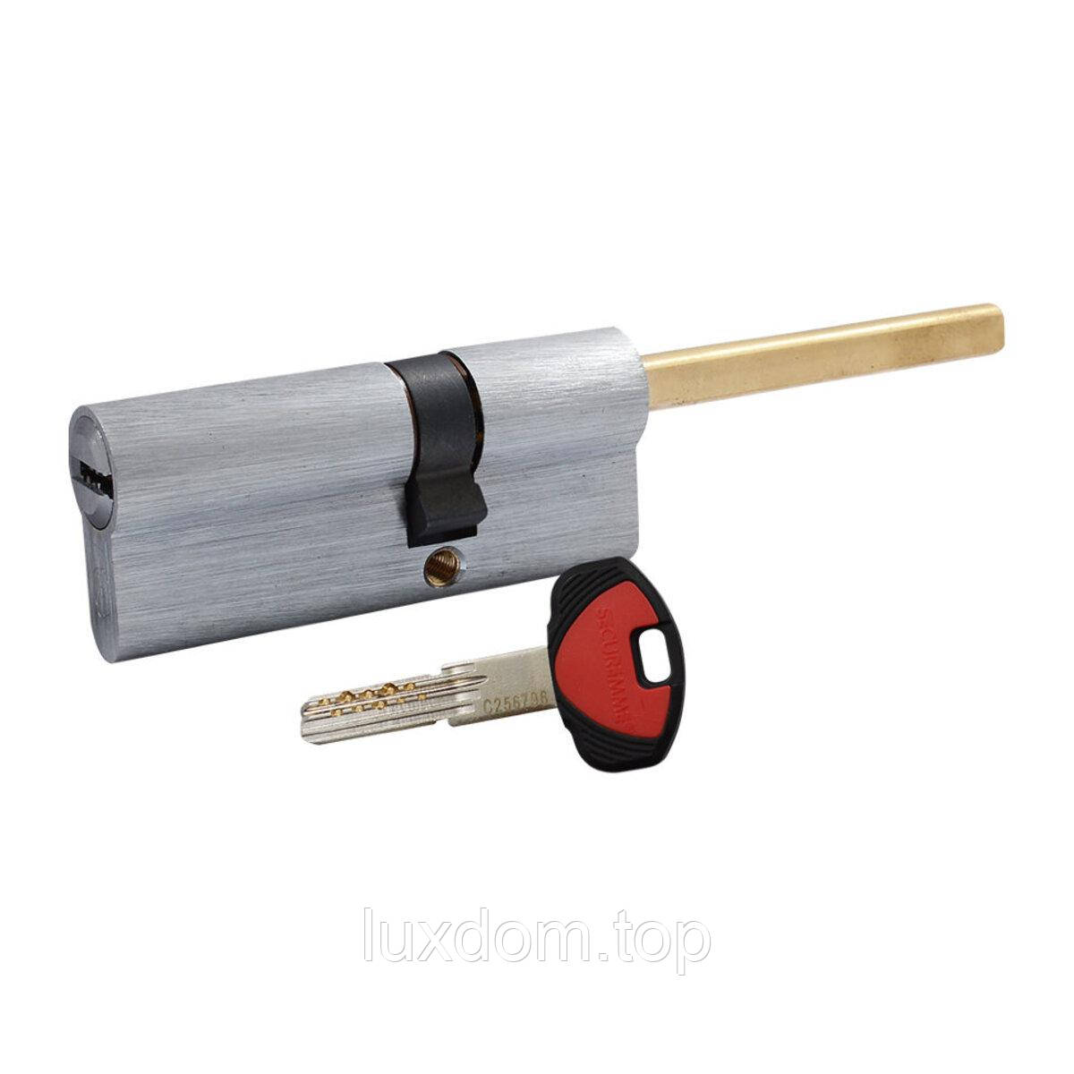 Циліндр Securemme 3200QCS30451X5 К2 30/45 мм 5кл +1 монтажний ключ, зі штоком, мат. хром