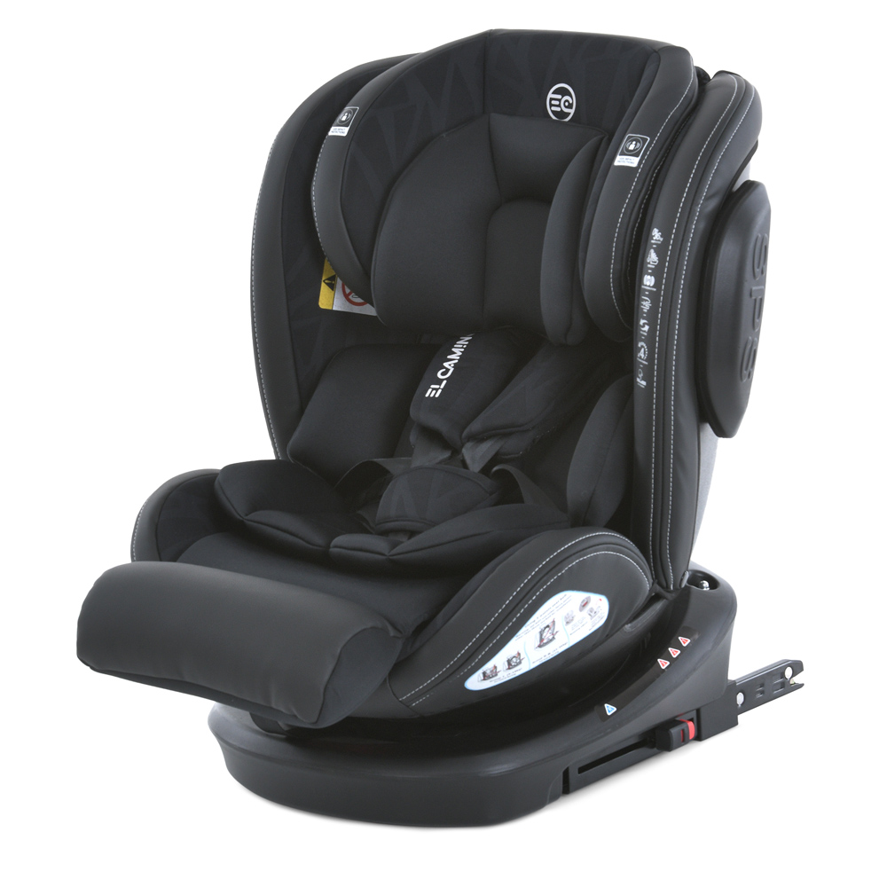 Автокрісло дитяче EL CAMINO, Evolution 360, 0-36 кг, чорне, ME 1045 Black Luxe, фото 1