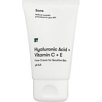 Крем для лица Sane С гиалуроновой кислотой + витамин С + Е Для чувствительной кожи 40 мл (4820266830137) PZZ