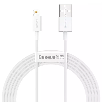 Кабель Baseus USB - Lightning 2 метри 2.4A Superior White CALYS-C02