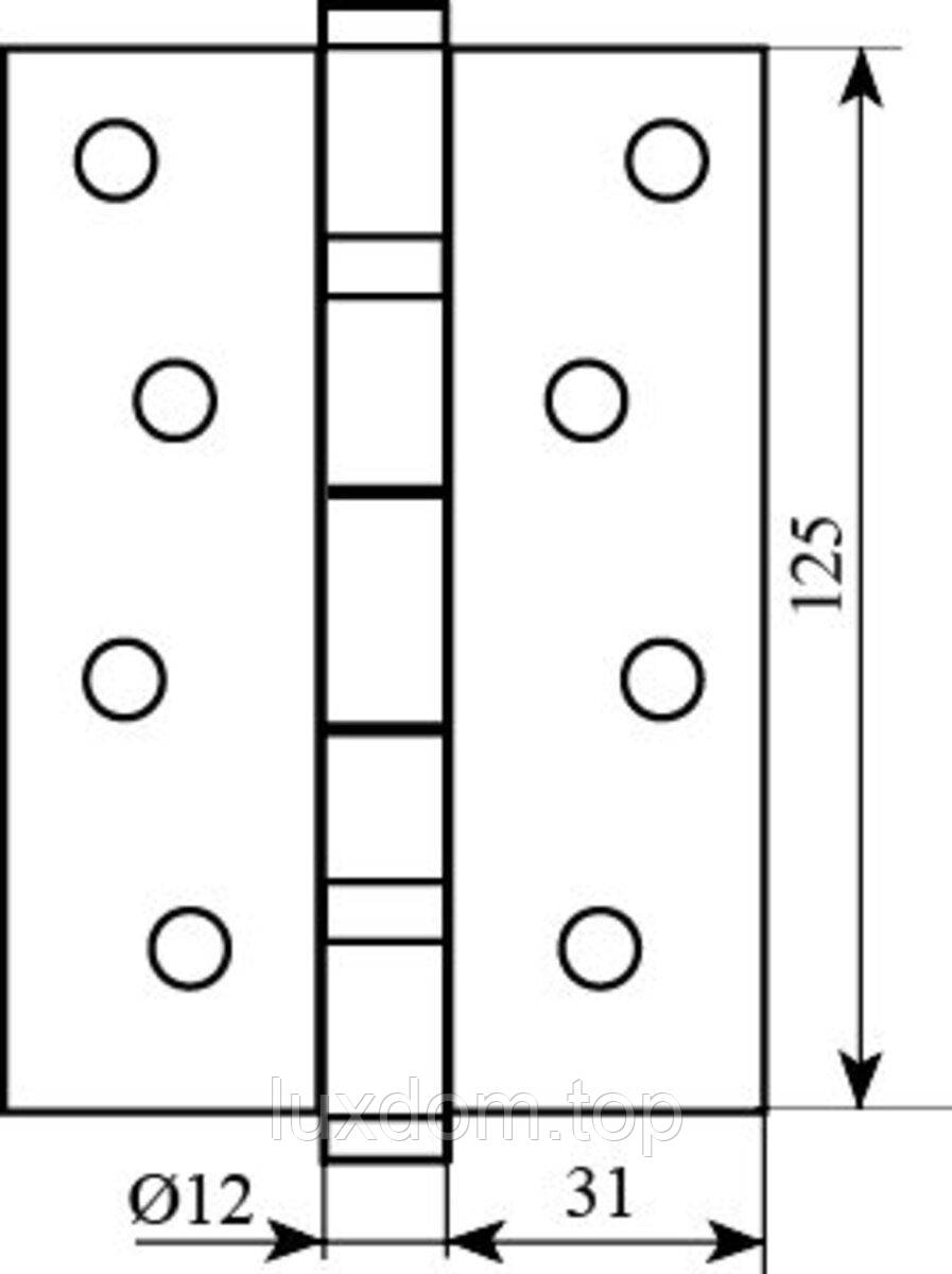 Завiса 125 * 3 (2 підшип, сталь) мат.лат Fuxia