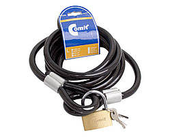 Велосипедний замок з вушками Comit 113/2000 чорний + замок навісний