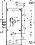 Mottura Art.  3D787L80005CS Замок 4-риг з засувом і доп. замком під євроциліндр лівий складний ключ, фото 3