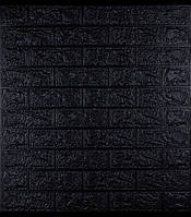 Декоративная 3D панель самоклейка под кирпич Черный 700x770x3мм (019-3)