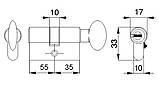 Циліндр Mgserrature 35/55 = 90mm кл/кл латунь 5 ключей, фото 4
