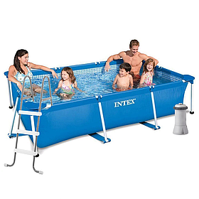 Каркасний басейн Intex 28272 - 5, 300 х 200 х 75 см (2 006 л/год, тент, підстилка, драбина)
