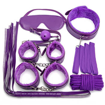 Еротичний набір БДСМ для рольових ігор 5978 7 предметів фіолетовий