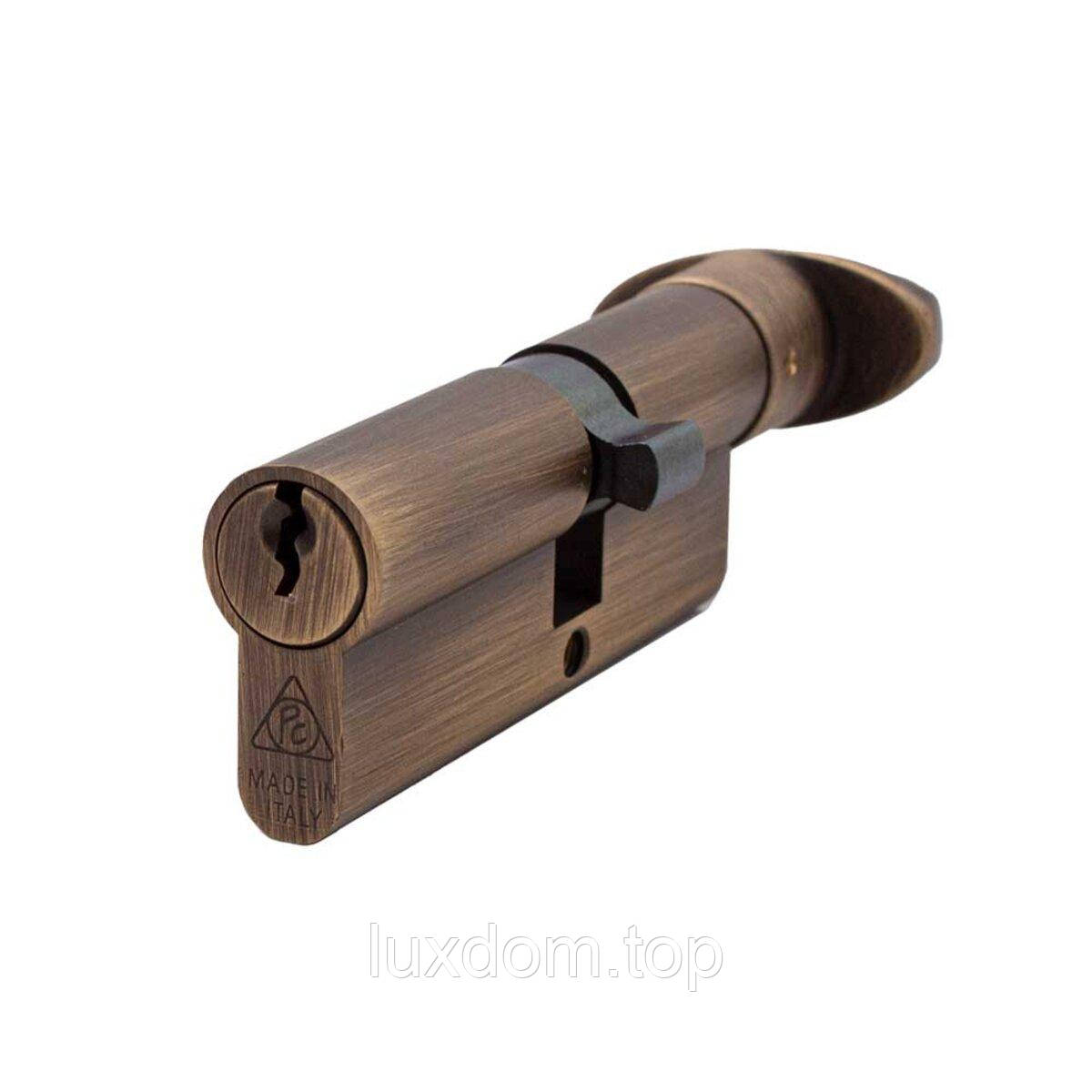 Циліндр дверний Cortellezzi Primo 117F 45x35 ключ/поворотник, бронза античная, фото 1