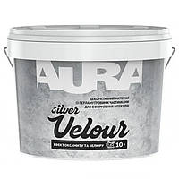 Декоративна фарба Aura® Velour Silver з ефектом оксамиту та велюру срібна 10 л (11,9 кг)