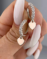 Срібні сережки з підвісками та золотом 1390.50