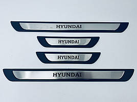 Накладки на пороги Hyundai Santa Fe 3 (Y-1 хром-пласт) TAN24