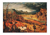 Листівка Pieter Bruegel The Return of the Herd (Autumn), 1565