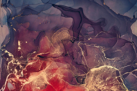 Фотошлях Chameleon Золотий Fluid art з фіолетовим 100х100 см