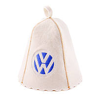 Банная шапка Luxyart "Volkswagen", натуральный войлок, белый (LA-197) ka