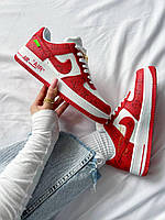 Жіночі Кросівки Louis Vuitton x Nike Air Force 1 Low Red / Луї Віттон Найк Аїр Форс 1 Низькі