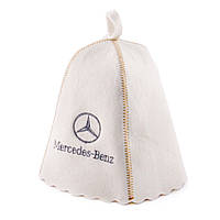 Банная шапка Luxyart "Mercedes", натуральный войлок, белый (LA-445) ka