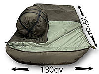 Широкий 130см спальный мешок, спальник одеяло -5/+15 Arvisa