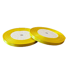 Стрічка атласна 6мм, 33м, жовта