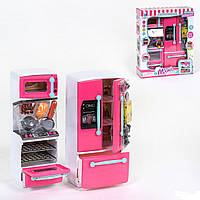 Игровой набор мини кухня для кукол (продукты, посуда, холодильник, плита, свет, звук, на батарейках) 66096-2