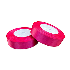 Стрічка атласна 25 мм, 33 м, малинова