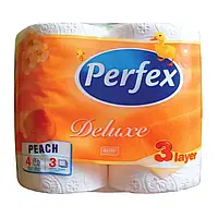 Туалетная бумага Perfex Deluxe персик 3-х слойная 4 шт