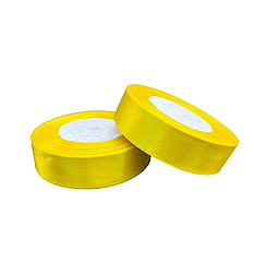 Стрічка атласна 25 мм, 33 м, жовта
