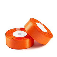 Стрічка атласна 25 мм, 33 м, жовтогаряча